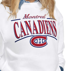 Montreal Canadiens Starter Women's Arch Stripe Fleece Sweatshirt - White - NHL 203468865