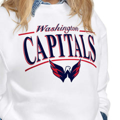 Washington Capitals Starter Women's Arch Stripe Fleece Sweatshirt - White - NHL 203468866