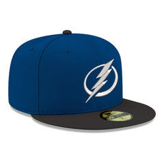 Tampa Bay Lightning New Era Core Logo Two-Tone 59FIFTY Fitted Hat - Blue - NHL 203471441