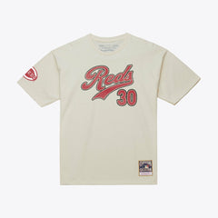 Ken Griffey Jr. Cincinnati Reds Mitchell & Ness Cooperstown Collection Throwback Name & Number T-Shirt - Cream - Mitchell & Ness Discount