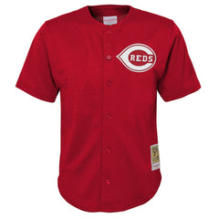 Deion Sanders Cincinnati Reds Mitchell & Ness Youth Cooperstown Mesh Batting Practice Jersey - Red - Mitchell & Ness on Sale