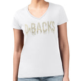 Arizona Diamondbacks G-III 4Her by Carl Banks Women's Metallic Drop Lightweight V-Neck T-Shirt - White - MLB Discount