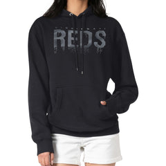 Cincinnati Reds G-III 4Her by Carl Banks Women's Metallic Drop Fleece Hoodie - Black - MLB on Sale