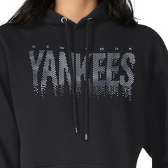 New York Yankees G-III 4Her by Carl Banks Women's Metallic Drop Fleece Hoodie - Black - MLB Online