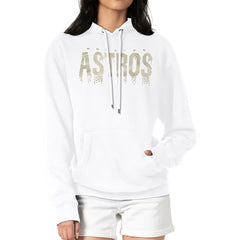 Houston Astros G-III 4Her by Carl Banks Women's Metallic Drop Fleece Hoodie - White - MLB Sale