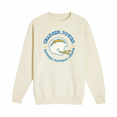 Los Angeles Chargers The Wild Collective Unisex Charger Power Fleece Sweatshirt Cream