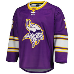 Fanatics Justin Jefferson Minnesota Vikings Hockey Jersey Purple