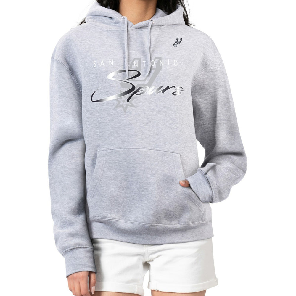 San Antonio Spurs G-III 4Her by Carl Banks Women's Shadow Logo Tri-Blend Fleece Hoodie Gray