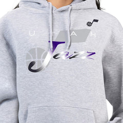 Utah Jazz G-III 4Her by Carl Banks Women's Shadow Logo Tri-Blend Fleece Hoodie Gray