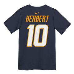 Nike Justin Herbert Los Angeles Chargers Youth Name & Number T-Shirt Navy