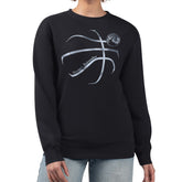 Minnesota Timberwolves G-III 4Her by Carl Banks Women's Metallic Print Basketball Sketch Fleece Sweatshirt Black