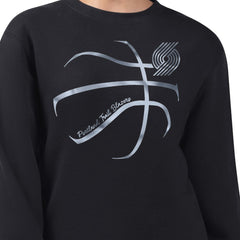 Portland Trail Blazers G-III 4Her by Carl Banks Women's Metallic Print Basketball Sketch Fleece Sweatshirt Black