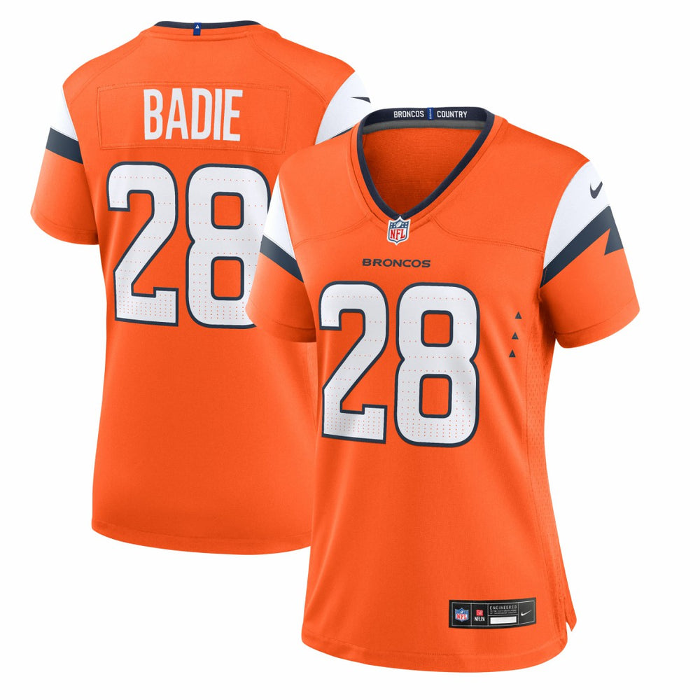 Nike Tyler Badie Denver Broncos Women's Team Game Jersey Orange