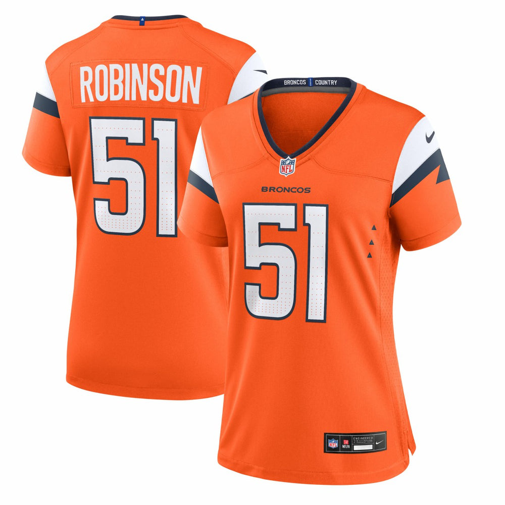 Nike Que Robinson Denver Broncos Women's Team Game Jersey Orange