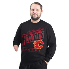 Calgary Flames G-III Sports by Carl Banks Adaptive Headliner Fleece Sweatshirt - Black - NHL 203480356