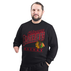 Chicago Blackhawks G-III Sports by Carl Banks Adaptive Headliner Fleece Sweatshirt - Black - NHL 203480358