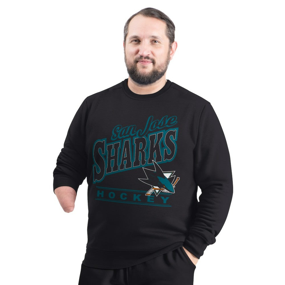 San Jose Sharks G-III Sports by Carl Banks Adaptive Headliner Fleece Sweatshirt - Black - NHL 203480367