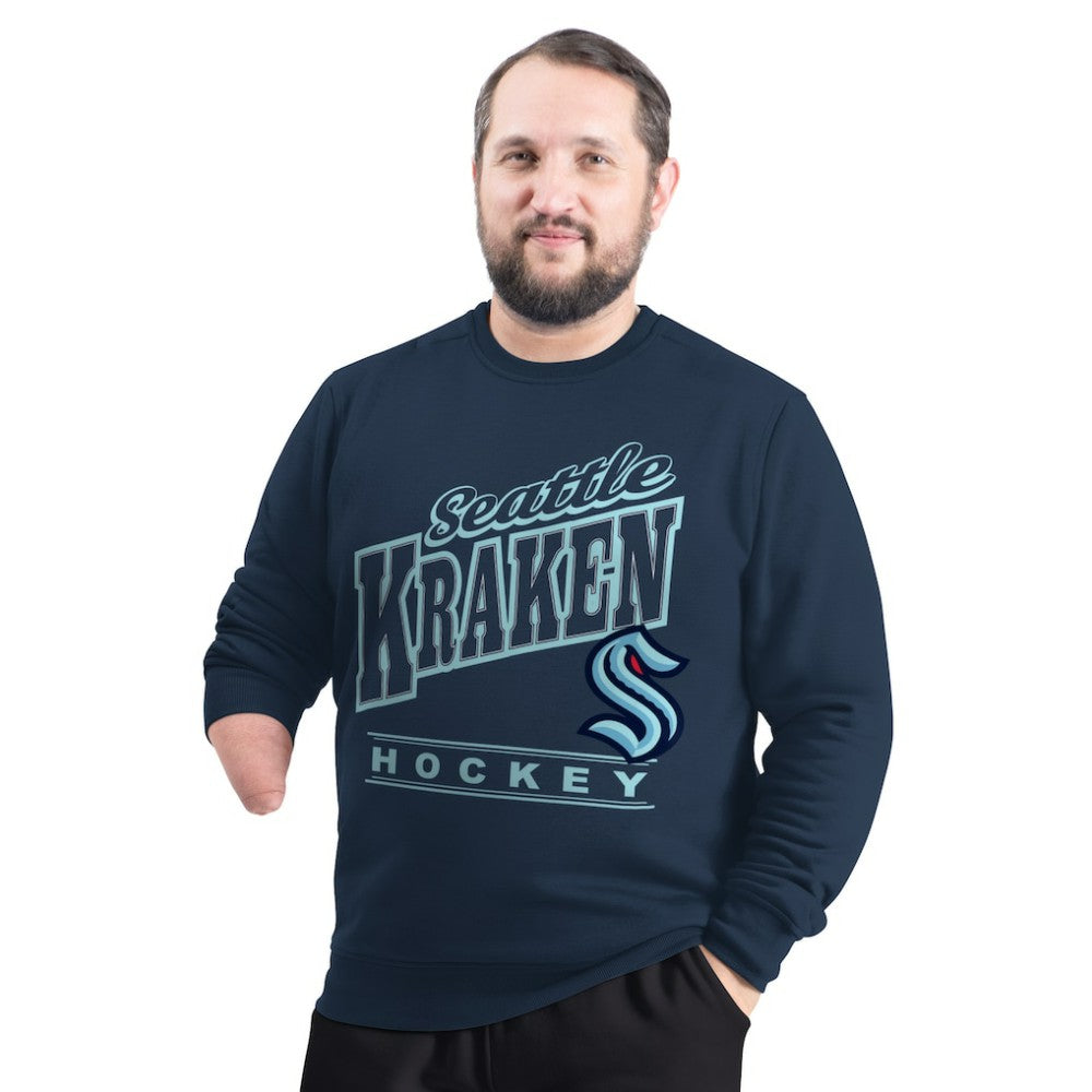 Seattle Kraken G-III Sports by Carl Banks Adaptive Headliner Fleece Sweatshirt - Deep Sea Blue - NHL 203480374