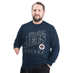 Winnipeg Jets G-III Sports by Carl Banks Adaptive Headliner Fleece Sweatshirt - Navy - NHL 203480378