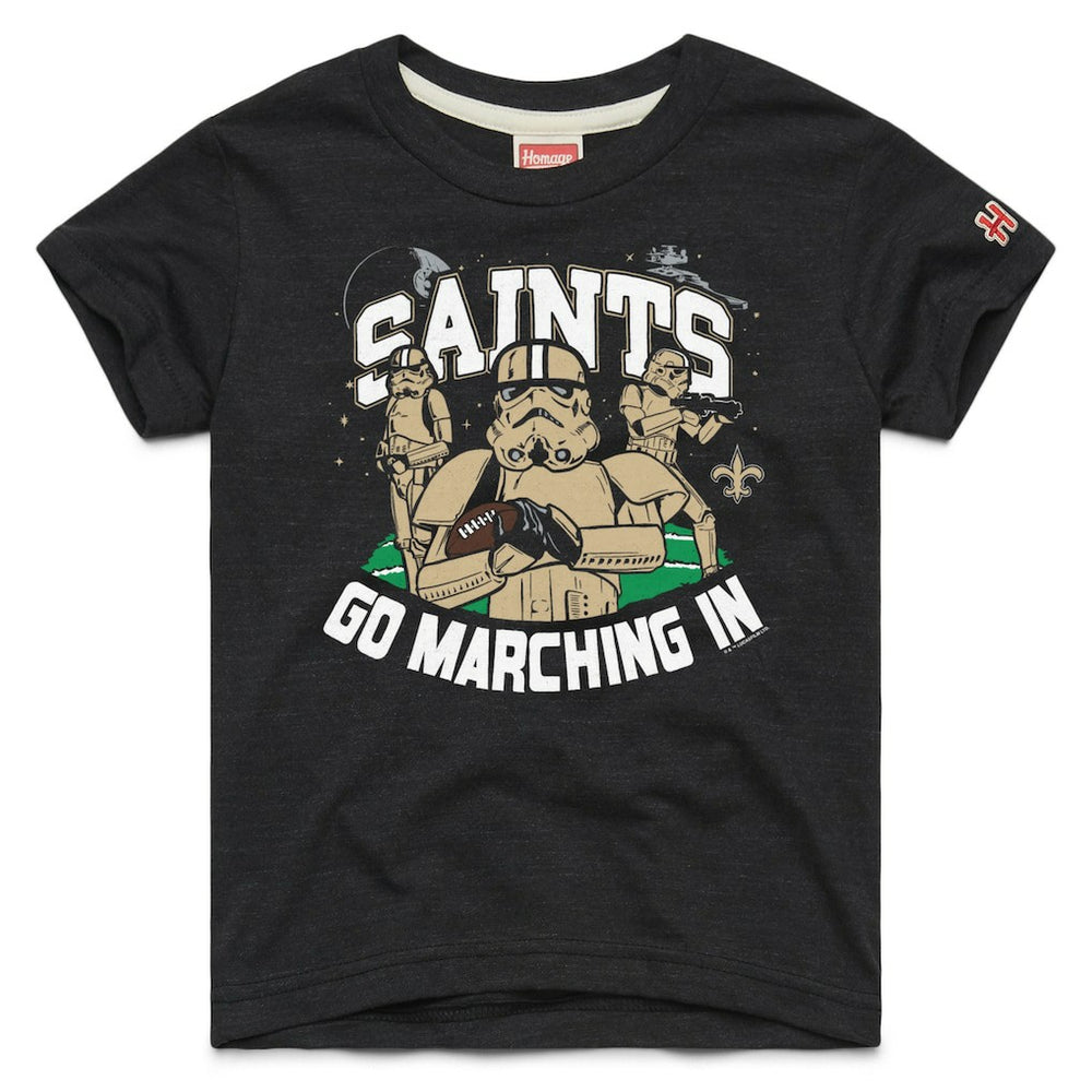 New Orleans Saints Homage Youth Star Wars x NFL Tri-Blend T-Shirt Black