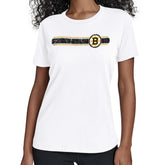Boston Bruins Starter Women's Team Stripe T-Shirt - White - NHL 203480833