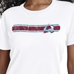 Colorado Avalanche Starter Women's Team Stripe T-Shirt - White - NHL 203480838