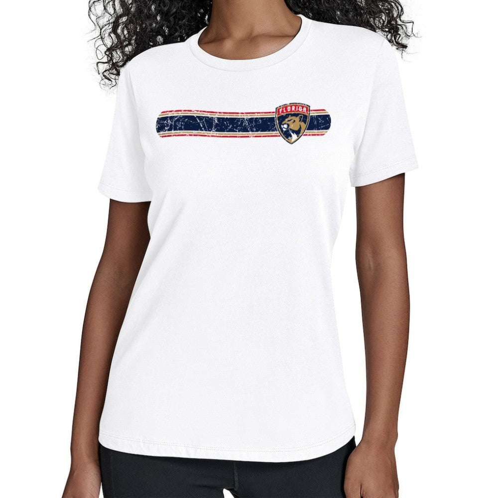 Florida Panthers Starter Women's Team Stripe T-Shirt - White - NHL 203480843