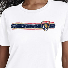 Florida Panthers Starter Women's Team Stripe T-Shirt - White - NHL 203480843