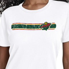 Minnesota Wild Starter Women's Team Stripe T-Shirt - White - NHL 203480845
