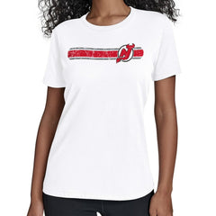 New Jersey Devils Starter Women's Team Stripe T-Shirt - White - NHL 203480848