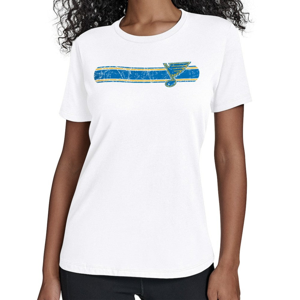 St. Louis Blues Starter Women's Team Stripe T-Shirt - White - NHL 203480857
