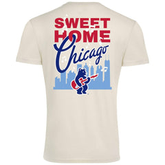 Chicago Cubs Sportiqe Unisex Sweet Home Chicago Comfy Tri-Blend Jersey T-Shirt - Cream - MLB Lifestyle