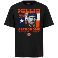 Houston Astros x Willie Nelson Sportiqe Unisex Astrodome Tri-Blend T-Shirt - Black - MLB Discount
