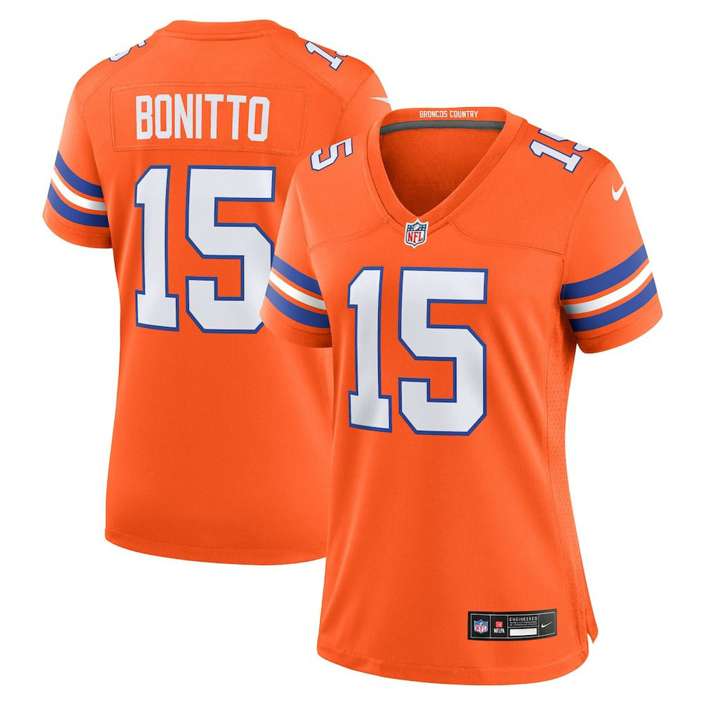 Nike Nik Bonitto Denver Broncos Women's Alternate 2 Mile High Collection 1977 Throwback Game Jersey Orange