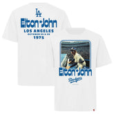 Los Angeles Dodgers x Elton John Sportiqe Unisex Duke Oversized T-Shirt - White - MLB Sale