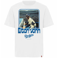 Los Angeles Dodgers x Elton John Sportiqe Unisex Duke Oversized T-Shirt - White - MLB Sale