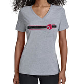 Toronto Raptors Starter Women's Team Stripe V-Neck T-Shirt Gray