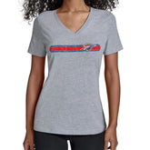Oklahoma City Thunder Starter Women's Team Stripe V-Neck T-Shirt Gray