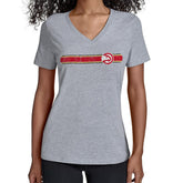 Atlanta Hawks Starter Women's Team Stripe V-Neck T-Shirt Gray