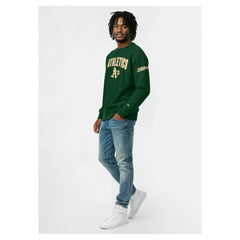 Athletics Champion Reverse Weave Chenille Sweatshirt - Green - MLB Online