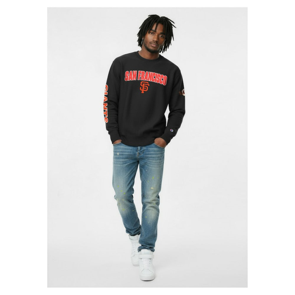 San Francisco Giants Champion Reverse Weave Chenille Sweatshirt - Black - MLB Discount
