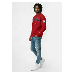 Los Angeles Angels Champion Reverse Weave Chenille Sweatshirt - Red - MLB Discount