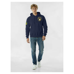 Milwaukee Brewers Champion Reverse Weave Chenille Hoodie - Navy - MLB Online