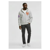 New York Mets Champion Reverse Weave Chenille Full-Zip Hoodie - Gray - MLB Sale
