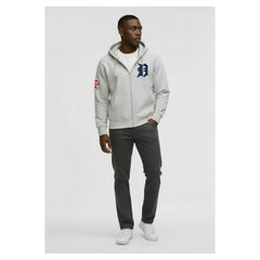 Detroit Tigers Champion Reverse Weave Chenille Full-Zip Hoodie - Gray - MLB Discount