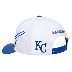 Kansas City Royals Mitchell & Ness Unisex XL Script Pro Crown Snapback Hat - White/Royal - Mitchell & Ness Sale