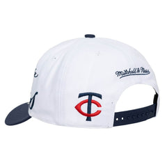Minnesota Twins Mitchell & Ness Unisex XL Script Pro Crown Adjustable Hat - White/Navy - Mitchell & Ness Online