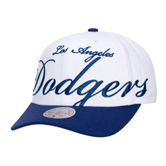 Los Angeles Dodgers Mitchell & Ness Unisex XL Script Pro Crown Snapback Hat - White/Royal - Mitchell & Ness Lifestyle