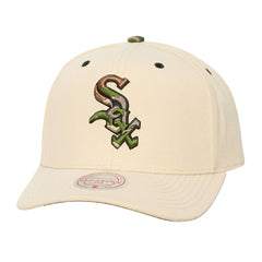 Chicago White Sox Mitchell & Ness Unisex Camo Logo Pro Crown Snapback Hat - Cream - Mitchell & Ness Online