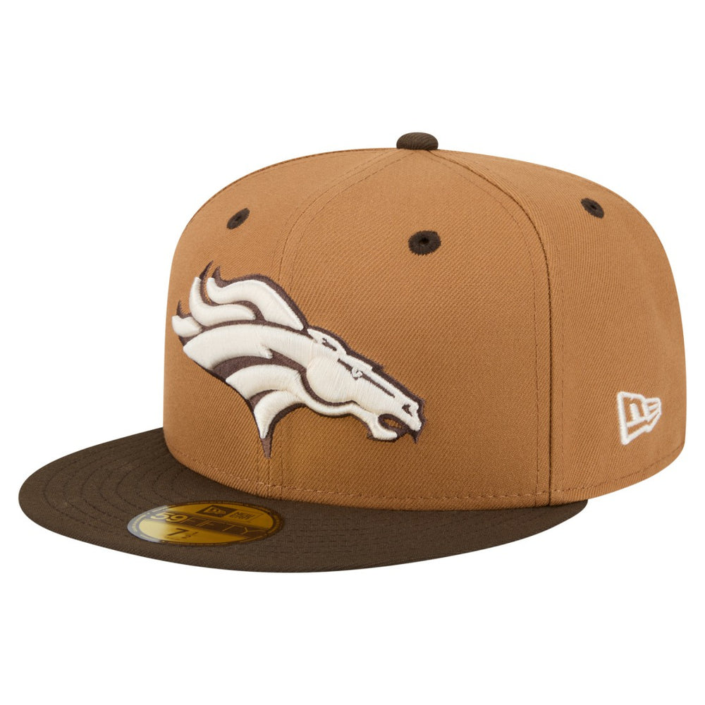Denver Broncos New Era Two-Tone Walnut 59FIFTY Fitted Hat Light Brown/Dark Brown